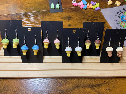 Ice Cream Cone Dangle Earrings