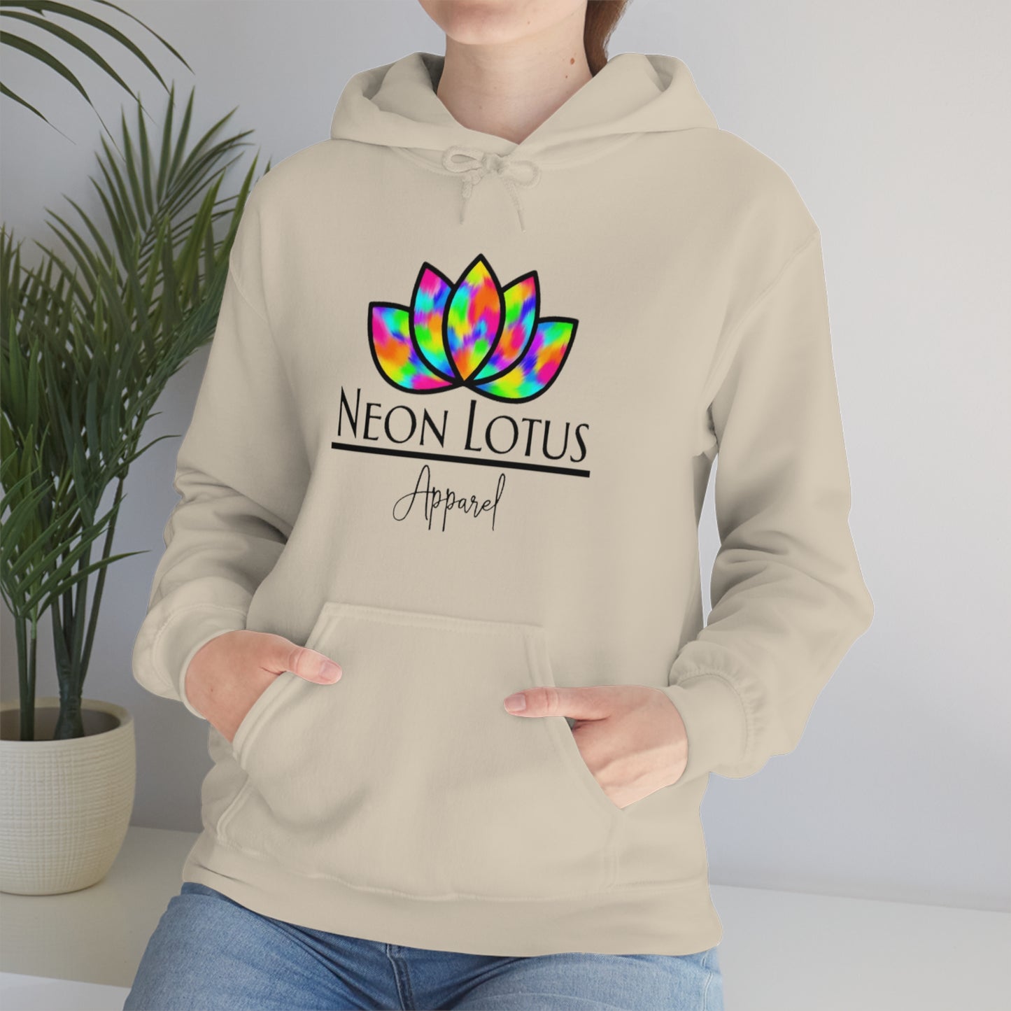 Neon Lotus Logo Pullover Hoodie