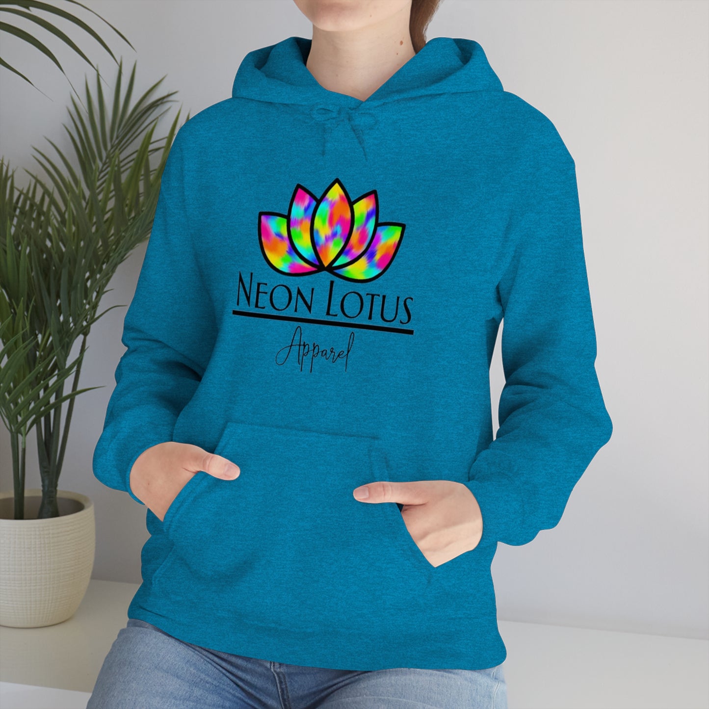 Neon Lotus Logo Pullover Hoodie