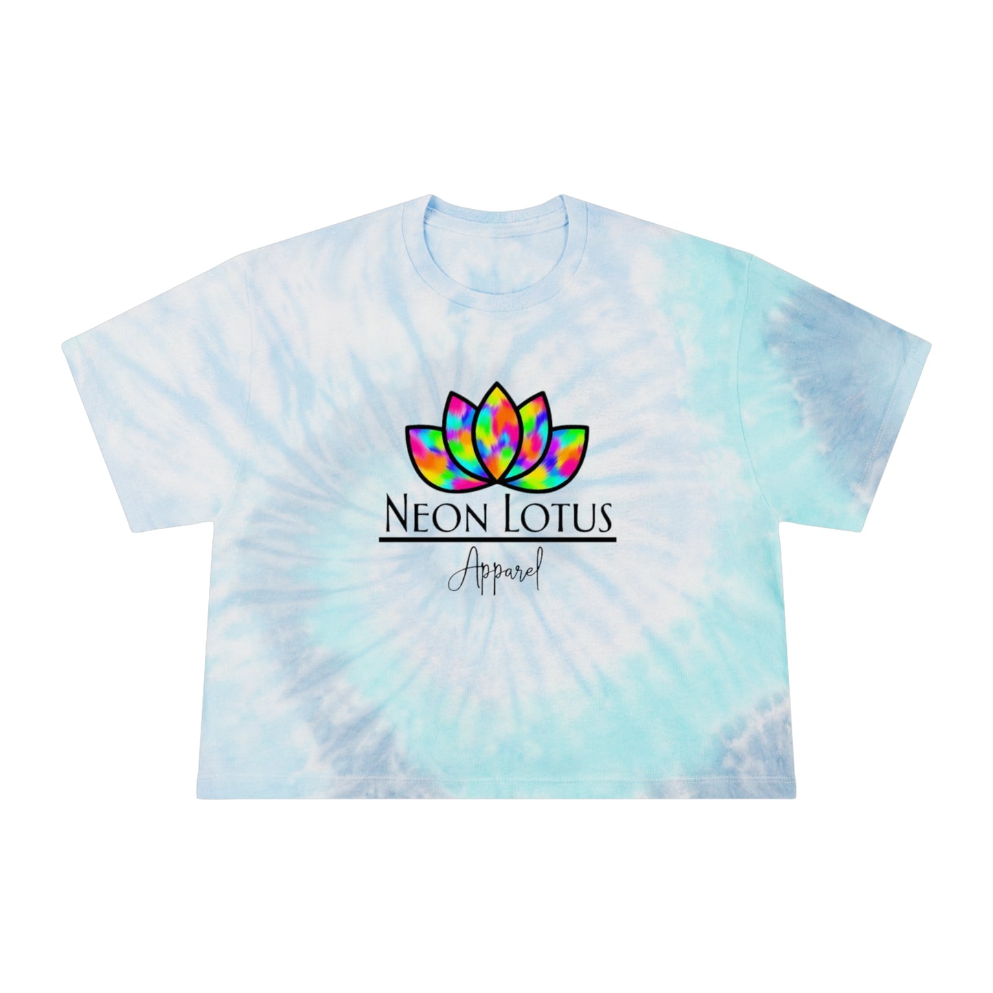 Neon Lotus Logo Tie Dye Crop T-shirt