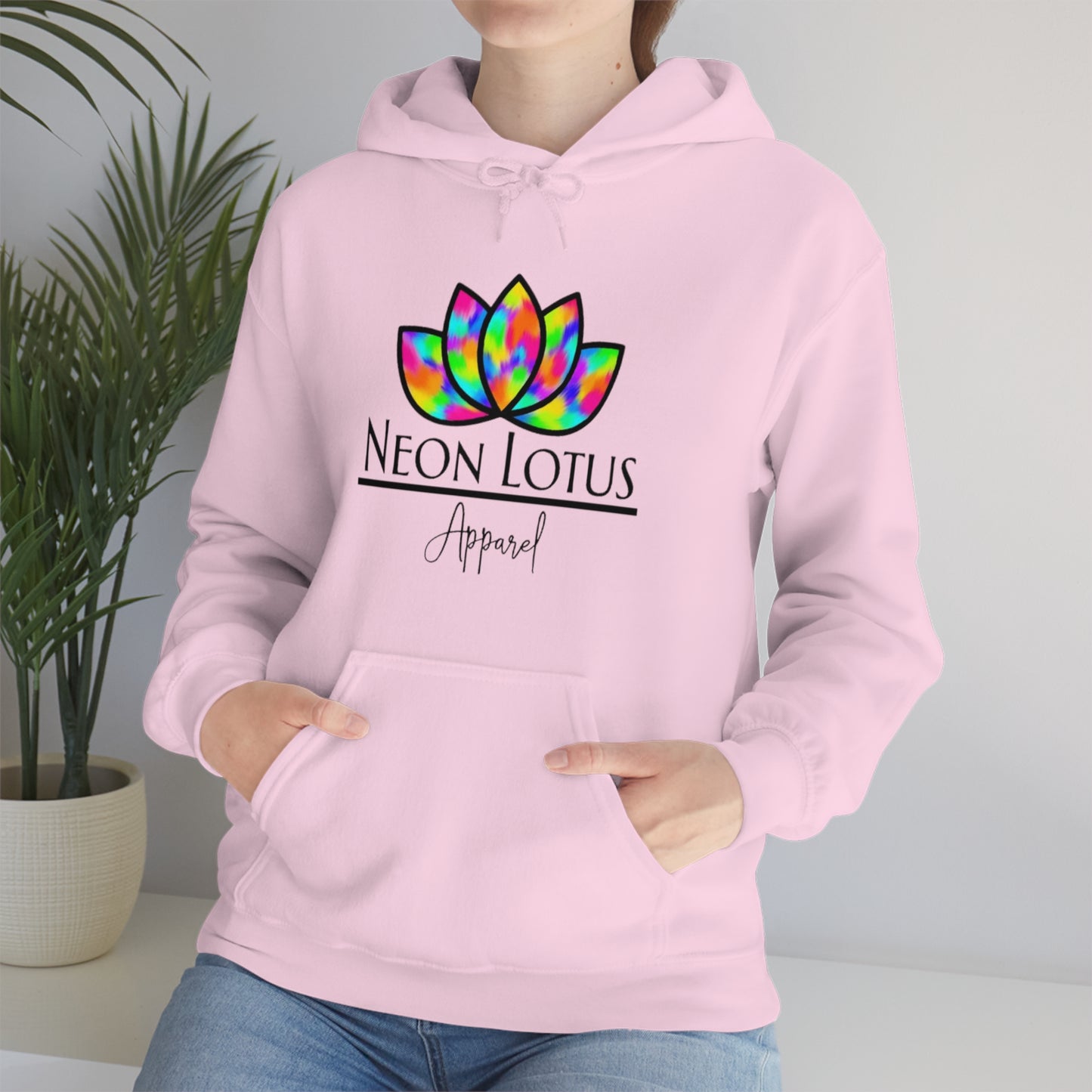 Neon Lotus Logo Pullover Hoodie