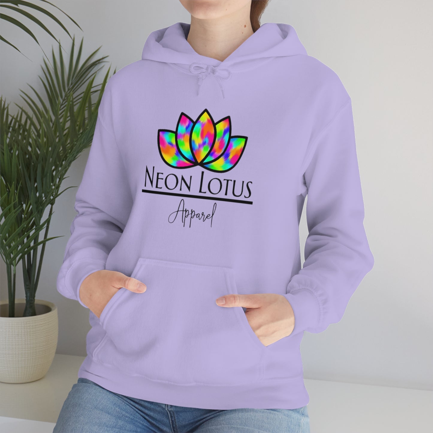 Neon Lotus Logo Pullover Hoodie