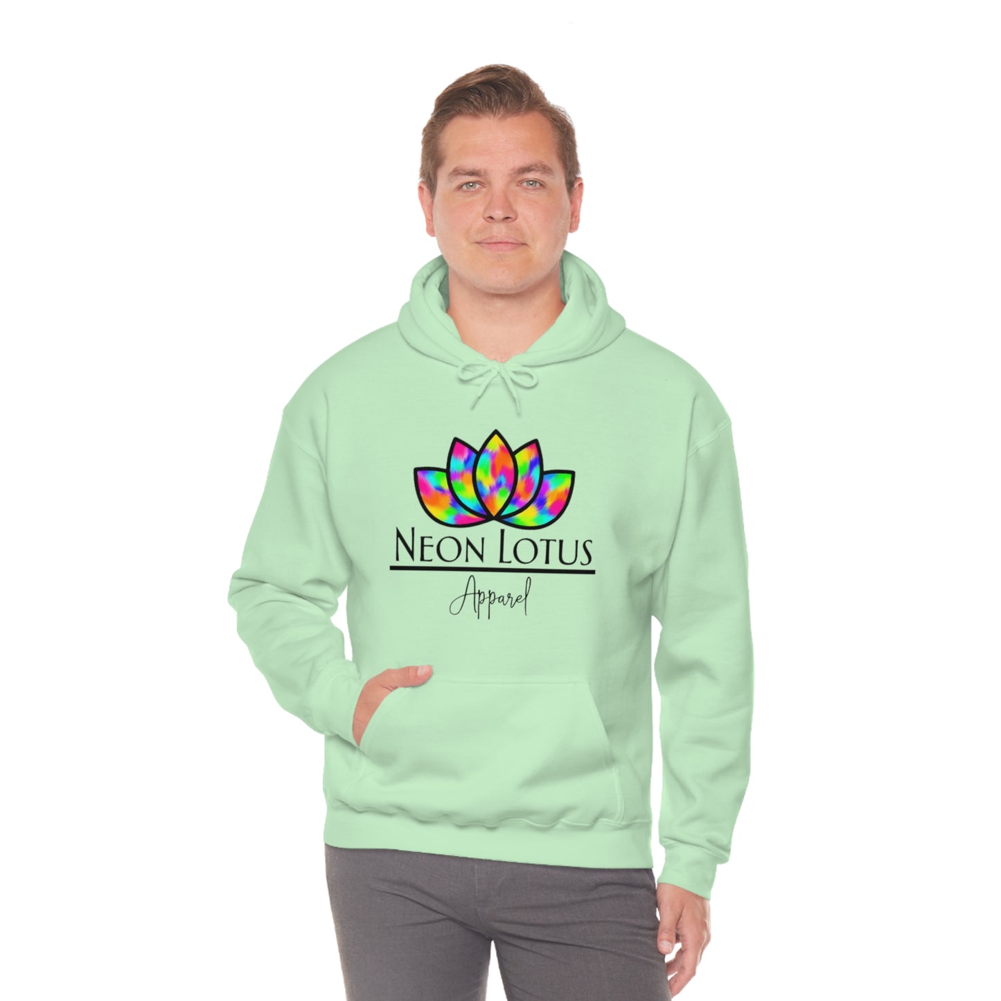 Neon Lotus Logo Pullover Hoodie